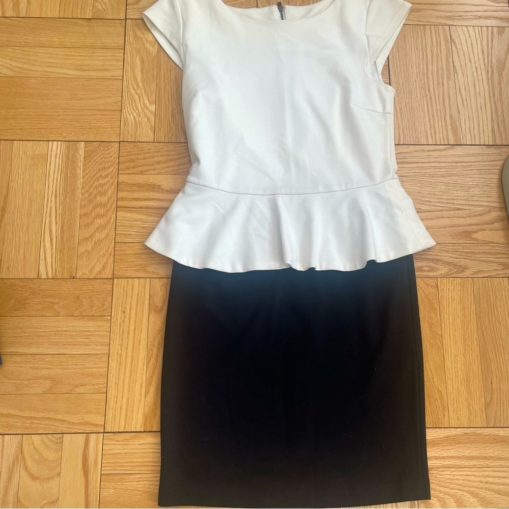 5|48 Peplum Dress XS - Black & White